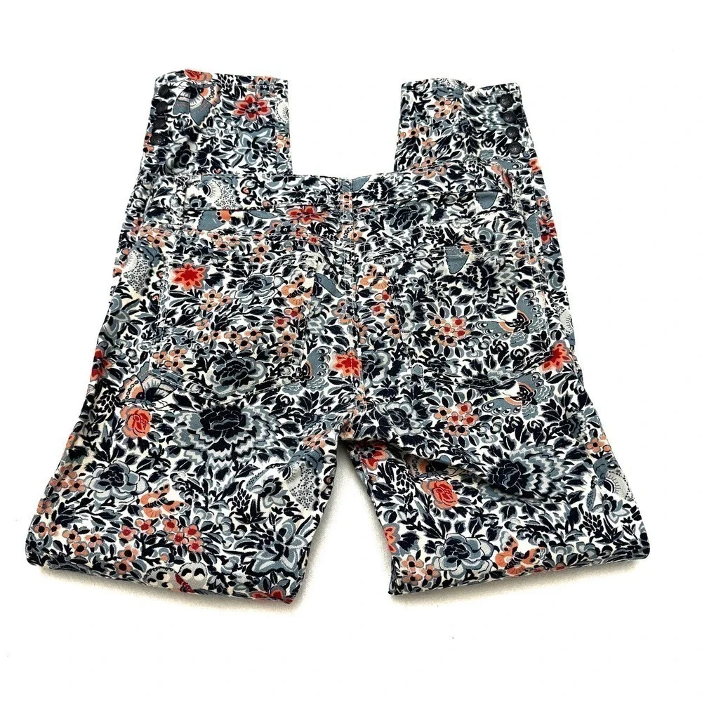 Tory Burch Skinny Flower Printed Pattern Skinny Denim Jeans SZ26